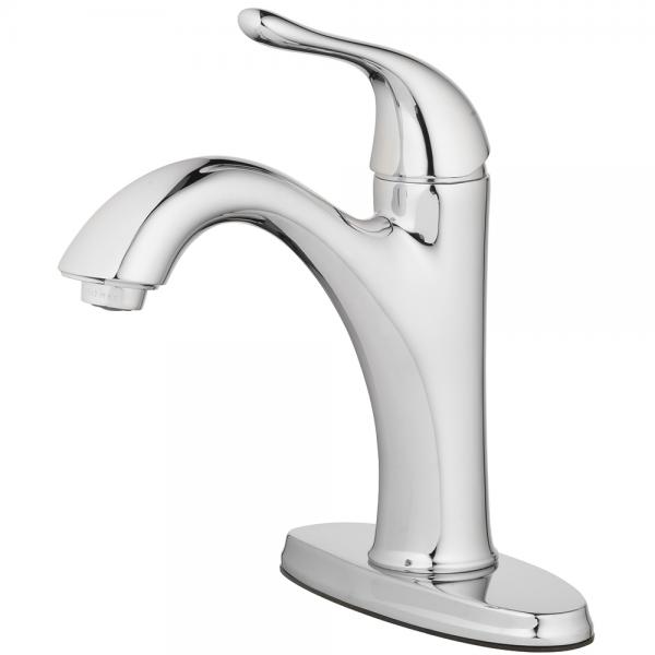 Lavatory Faucet Single Handle 4 ", 1 Hole Install with Push Pop Up Chrome
